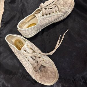 Michael Kors Beige Monogram Sneakers